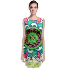 Artistic Pattern Mandala Classic Sleeveless Midi Dress