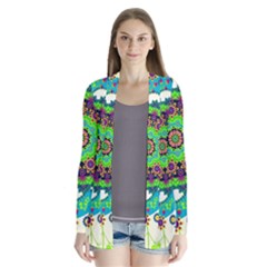 Artistic Pattern Mandala Drape Collar Cardigan