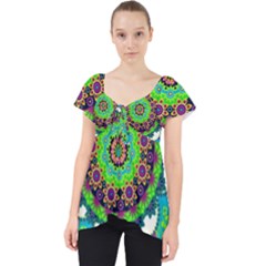 Artistic Pattern Mandala Lace Front Dolly Top