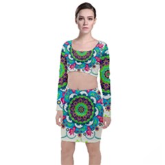 Artistic Pattern Mandala Top And Skirt Sets