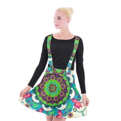 Artistic Pattern Mandala Suspender Skater Skirt by Jancukart