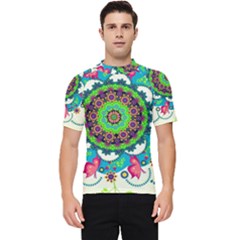 Artistic Pattern Mandala Men s Short Sleeve Rash Guard by Jancukart