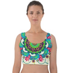 Artistic Pattern Mandala Velvet Crop Top