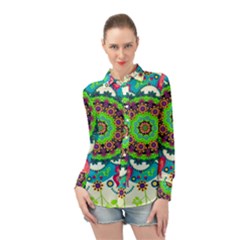 Artistic Pattern Mandala Long Sleeve Chiffon Shirt