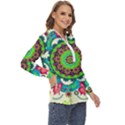 Artistic Pattern Mandala Zip Up Long Sleeve Blouse View3