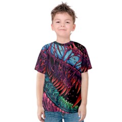 Floral Digital Art Tongue Out Kids  Cotton Tee