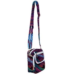 Floral Digital Art Tongue Out Shoulder Strap Belt Bag