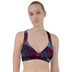 Floral Digital Art Tongue Out Sweetheart Sports Bra