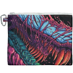 Floral Digital Art Tongue Out Canvas Cosmetic Bag (xxxl)