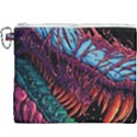 Floral Digital Art Tongue Out Canvas Cosmetic Bag (XXXL) View1