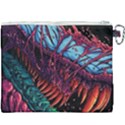 Floral Digital Art Tongue Out Canvas Cosmetic Bag (XXXL) View2