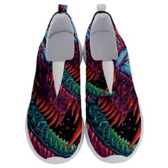 Floral Digital Art Tongue Out No Lace Lightweight Shoes