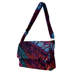 Floral Digital Art Tongue Out Full Print Messenger Bag (m)