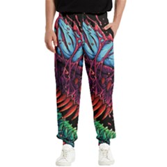 Floral Digital Art Tongue Out Men s Elastic Waist Pants by Jancukart