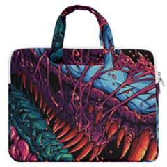 Floral Digital Art Tongue Out Macbook Pro 13  Double Pocket Laptop Bag