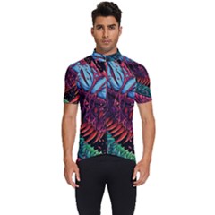 Floral Digital Art Tongue Out Men s Short Sleeve Cycling Jersey by Jancukart