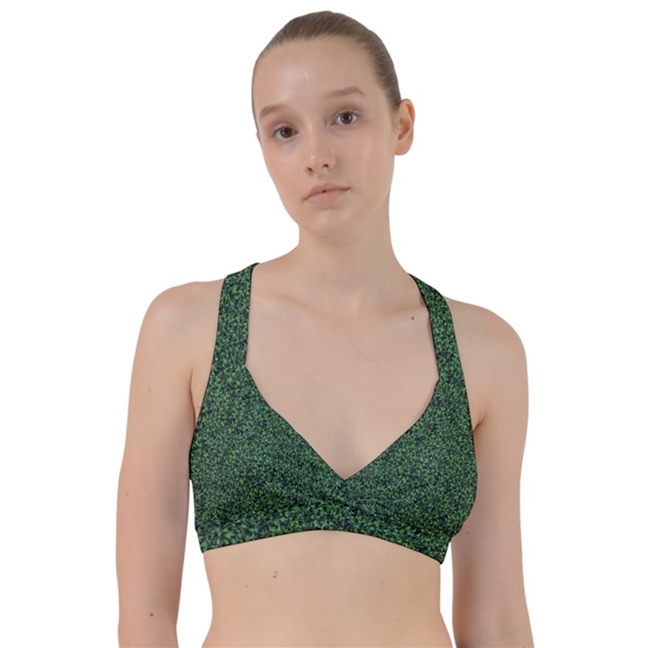 Leafy Elegance Botanical Pattern Sweetheart Sports Bra