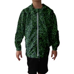 Leafy Elegance Botanical Pattern Kids  Hooded Windbreaker