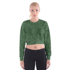 Leafy Elegance Botanical Pattern Cropped Sweatshirt