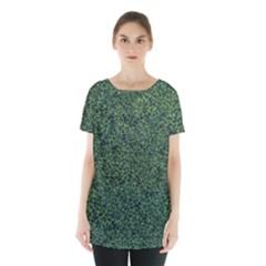 Leafy Elegance Botanical Pattern Skirt Hem Sports Top