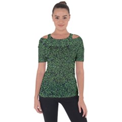 Leafy Elegance Botanical Pattern Shoulder Cut Out Short Sleeve Top by dflcprintsclothing