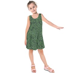 Leafy Elegance Botanical Pattern Kids  Sleeveless Dress by dflcprintsclothing