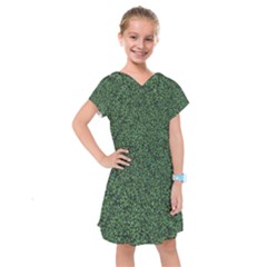 Leafy Elegance Botanical Pattern Kids  Drop Waist Dress