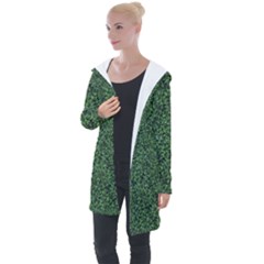 Leafy Elegance Botanical Pattern Longline Hooded Cardigan by dflcprintsclothing