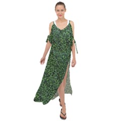 Leafy Elegance Botanical Pattern Maxi Chiffon Cover Up Dress by dflcprintsclothing