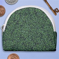 Leafy Elegance Botanical Pattern Horseshoe Style Canvas Pouch