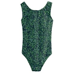 Leafy Elegance Botanical Pattern Kids  Cut-out Back One Piece Swimsuit by dflcprintsclothing