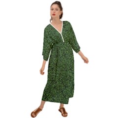 Leafy Elegance Botanical Pattern Grecian Style  Maxi Dress by dflcprintsclothing