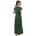 Leafy Elegance Botanical Pattern Flutter Sleeve Maxi Dress View2