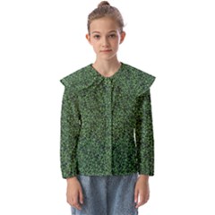 Leafy Elegance Botanical Pattern Kids  Peter Pan Collar Blouse by dflcprintsclothing