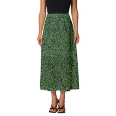 Leafy Elegance Botanical Pattern Classic Midi Chiffon Skirt