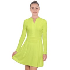 Lemon Yellow	 - 	long Sleeve Panel Dress by ColorfulDresses