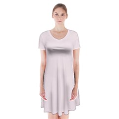 Lavender Pino Purple	 - 	short Sleeve V-neck Flare Dress by ColorfulDresses