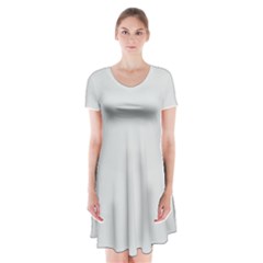 Pearl River Grey	 - 	short Sleeve V-neck Flare Dress by ColorfulDresses