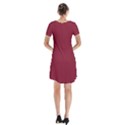 Rhubarb Red	 - 	Short Sleeve V-neck Flare Dress View2