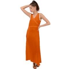 Just Orange	 - 	v-neck Chiffon Maxi Dress by ColorfulDresses