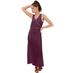 Wine Dregs	 - 	v-neck Chiffon Maxi Dress by ColorfulDresses