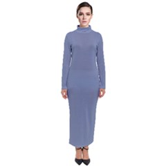 Pigeon Blue	 - 	turtleneck Maxi Dress by ColorfulDresses