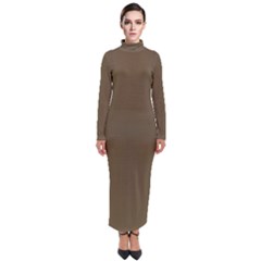 Martini Olive Brown	 - 	turtleneck Maxi Dress by ColorfulDresses