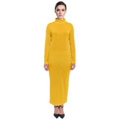 Mikado Yellow	 - 	turtleneck Maxi Dress by ColorfulDresses