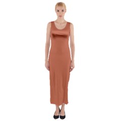 Copper Red	 - 	fitted Maxi Dress