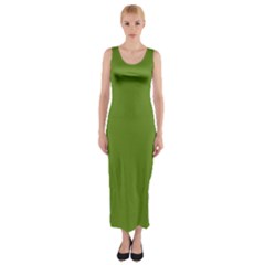 Olive Drab Green	 - 	fitted Maxi Dress