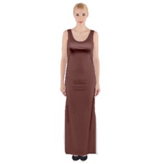 Bole Brown	 - 	thigh Split Maxi Dress by ColorfulDresses