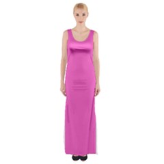 Rose Pink	 - 	thigh Split Maxi Dress by ColorfulDresses