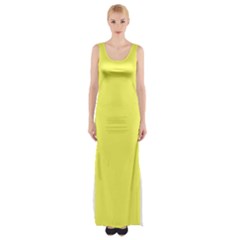 Unmellow Yellow	 - 	thigh Split Maxi Dress by ColorfulDresses