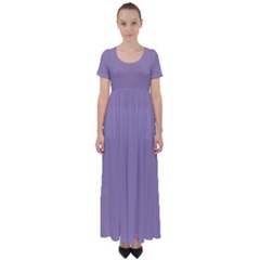 Glossy Grape Purple	 - 	high Waist Short Sleeve Maxi Dress by ColorfulDresses